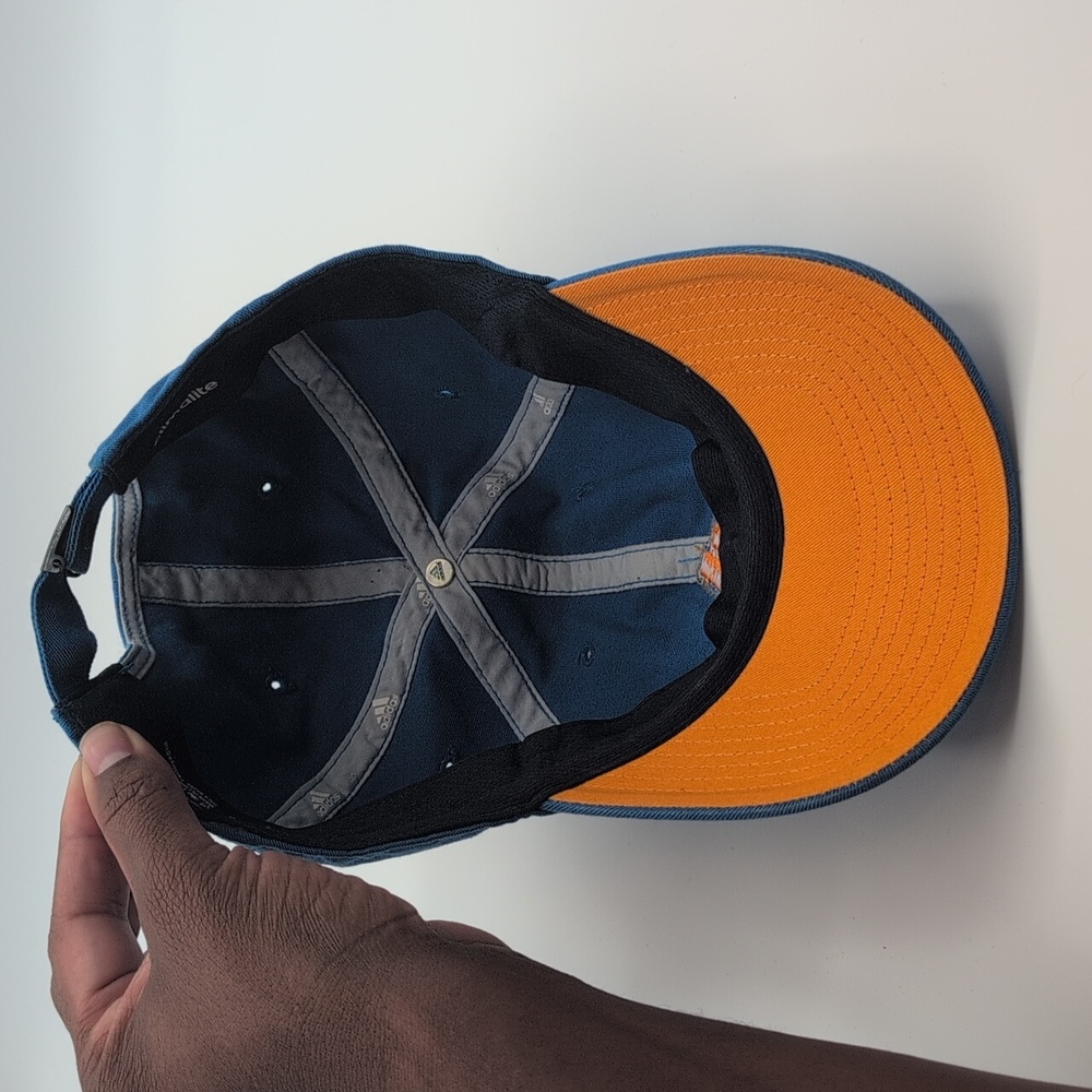 Adidas Climalite Blue Cap with Orange Logo Adjustable Strap - Picture 5 of 8